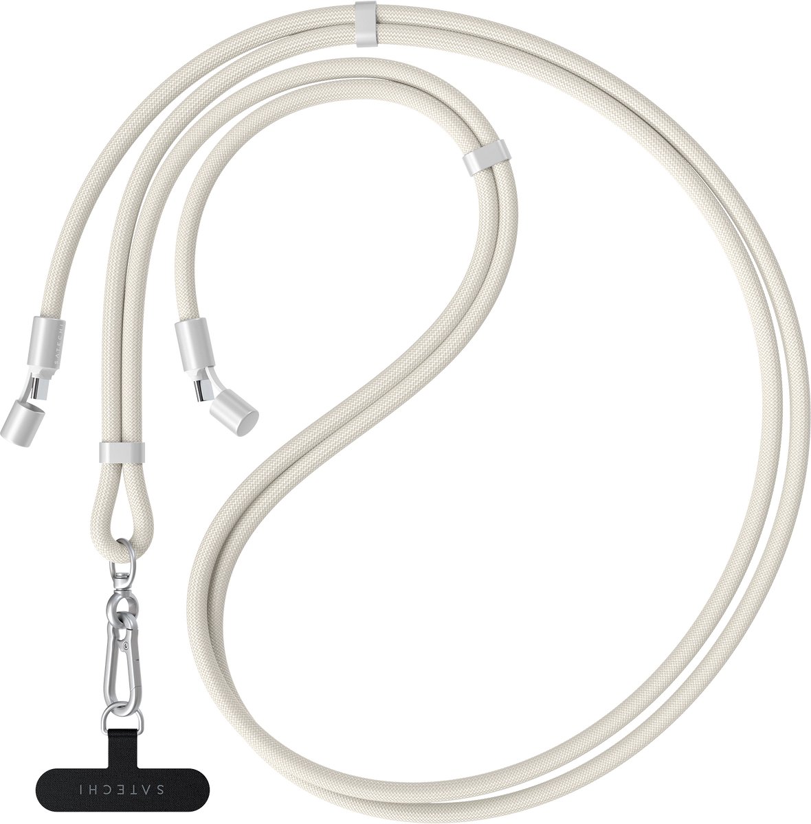 Satechi OntheGo Crossbody Lanyard Kabel – Multi-Device Oplaadcompatibiliteit – Handige Handsfree Draagoplossing – Premium Kwaliteitsmaterialen voor Duurzaamheid - Beige