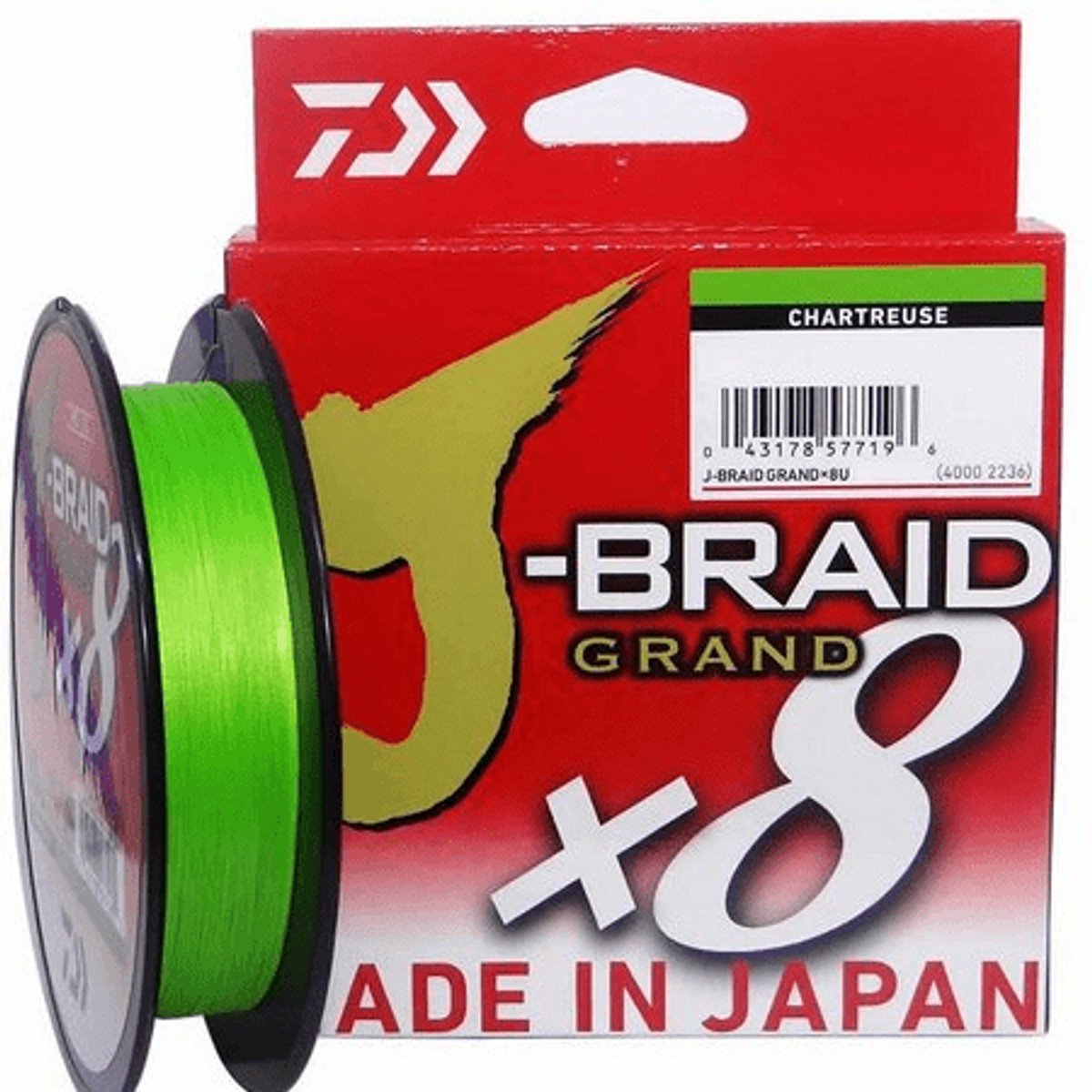 Daiwa - Lijn gevlochten J-Braid X8 Grand Chartreuse 150m - Daiwa