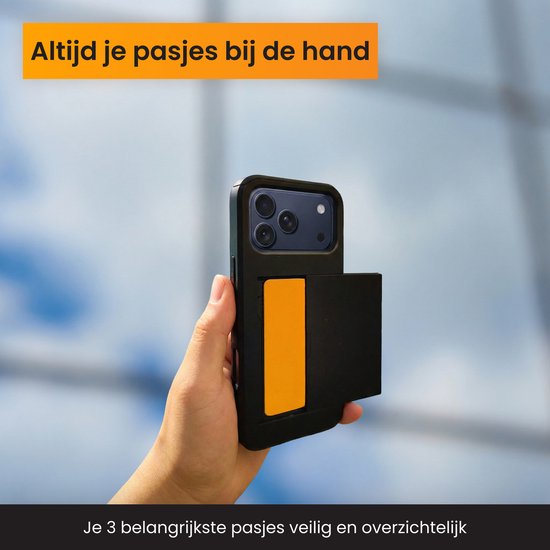 Étui R2B pour iPhone 17 Pro Max avec porte-cartes - 3 cartes - Protection d'écran - Housses de téléphone - Étui pour téléphone portable adapté à iPhone 17 Pro Max - Étui de téléphone - Modèle Utrecht
