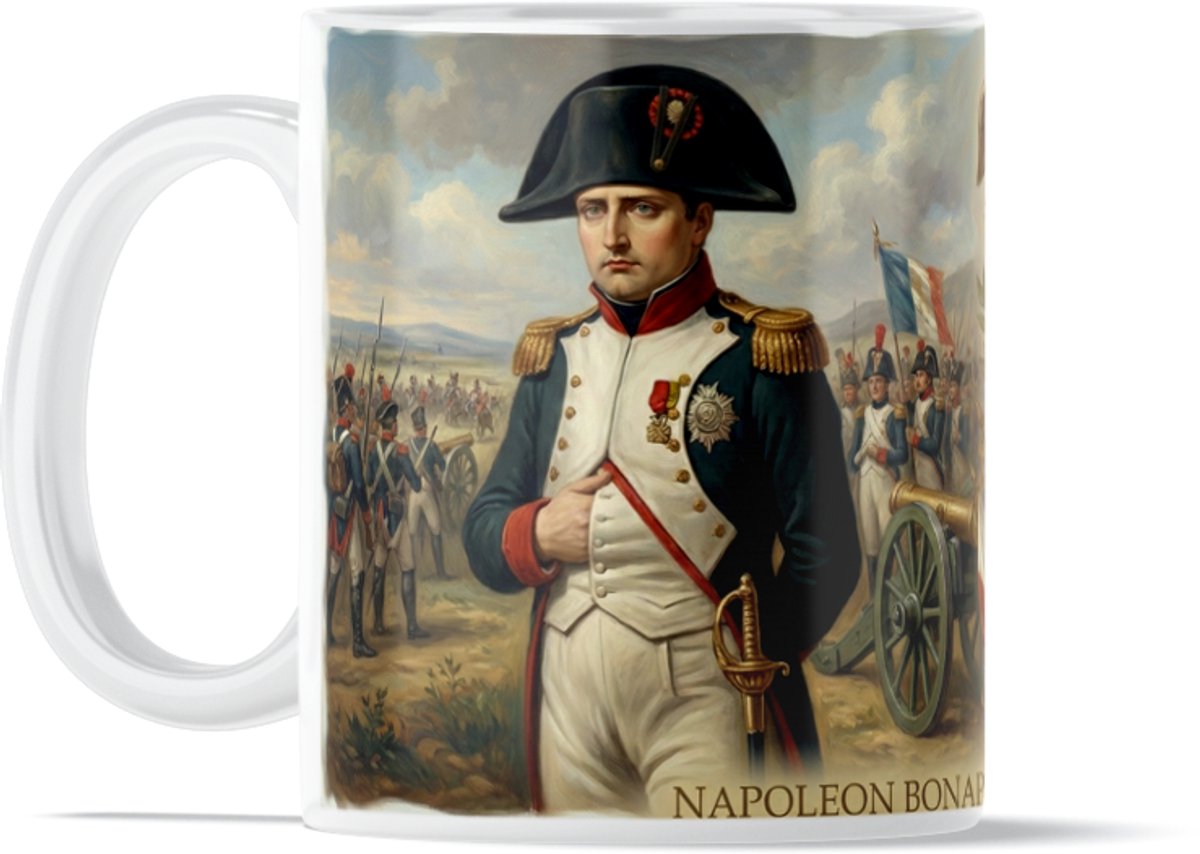 Design Mok "Napoleon Bonaparte" Quote: "De Enige Overwinning in de Liefde is de Vlucht" – Uniek Grappig Anti-Valentijnscadeau voor Hem – Historisch, Grappig, Stoer Liefde & Strategie Cadeau voor Geschiedenisliefhebber - Strategische Kijk op Romantiek