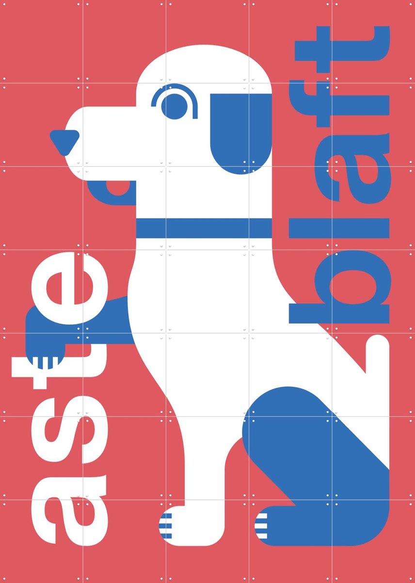 IXXI Asteblaft, Studio Turbo - 100 x 140 cm - Gratis ophangtool - Grote wanddecoratie en posters - Grafisch Ontwerp, Illustraties, Kleurrijk, Digitale