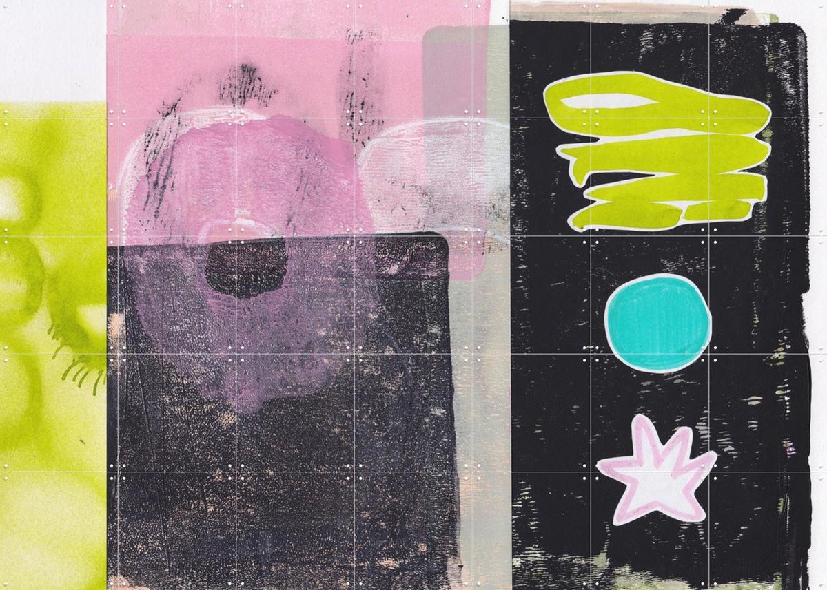 IXXI Star, Henriette Visscher - 140 x 100 cm - Gratis ophangtool - Grote wanddecoratie en posters - Digitale Kunst, Abstract, Speels, Kleurrijk