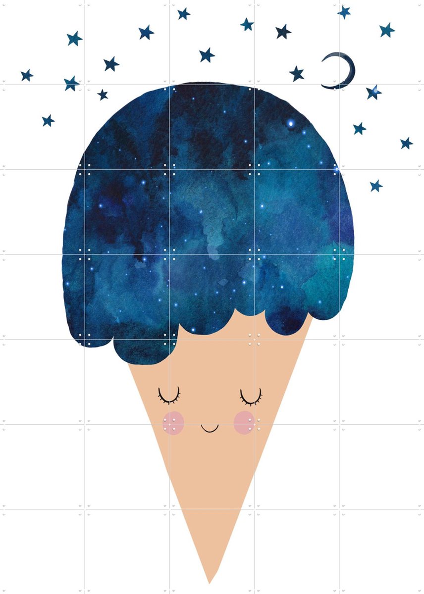 IXXI Sleep Well, Treechild & Various - 100 x 140 cm - Gratis ophangtool - Grote wanddecoratie en posters - Fantasierijk, Aquarel, Illustraties