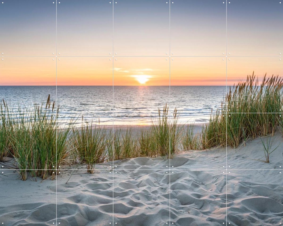 IXXI Beautiful sunset at the beach, Jan Becke - 100 x 80 cm - Gratis ophangtool - Grote wanddecoratie en posters - Impressionisme, Realisme