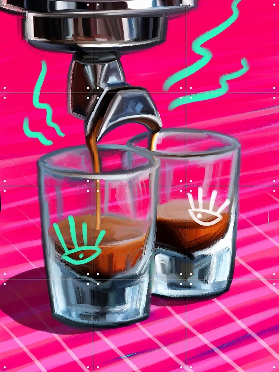 IXXI Coffee Lovers 2, Pop-art by Tadej - 60 x 80 cm - Gratis ophangtool - Grote wanddecoratie en posters - Illustraties, Pop art, Digitale Kunst