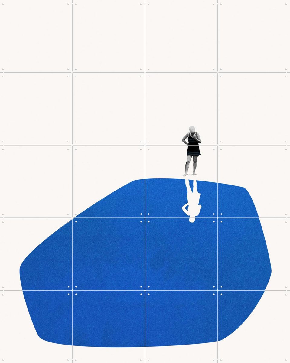 IXXI Self Reflection, Maarten Léon - 80 x 100 cm - Gratis ophangtool - Grote wanddecoratie en posters - Geometrische Kunst, Illustraties, Minimalisme