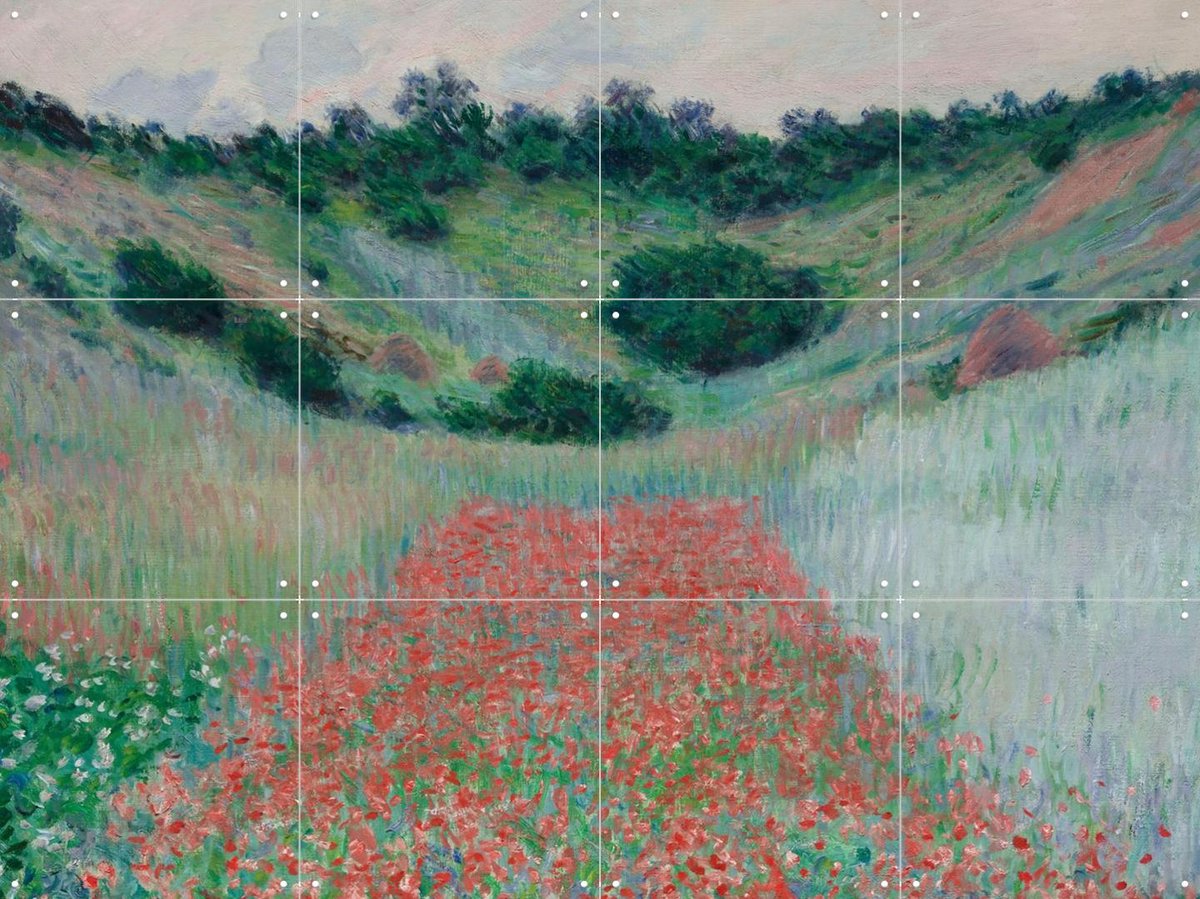 IXXI Poppy Field in a Hollow near Giverny, Claude Monet & Museum of Fine Arts Boston - 80 x 60 cm - Gratis ophangtool - Grote wanddecoratie en posters