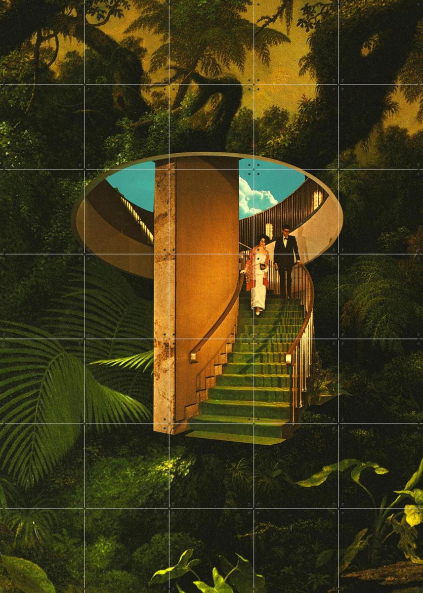 IXXI Into the Wild, Fran Rodriguez - 100 x 140 cm - Gratis ophangtool - Grote wanddecoratie en posters - Illustraties, Surrealisme, Collage, Mancave