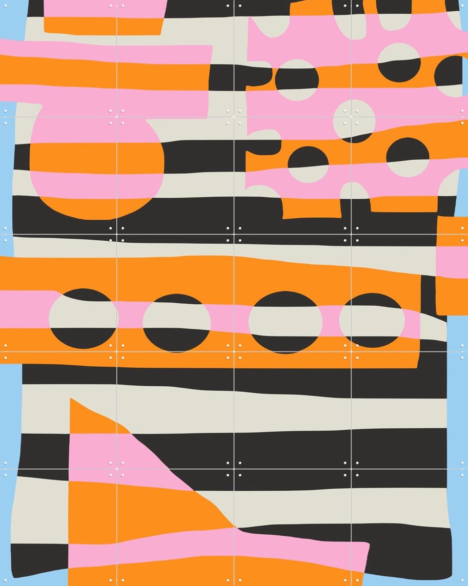 IXXI Abstract Stripe - Collage 6, Little Dean & Various - 80 x 100 cm - Gratis ophangtool - Grote wanddecoratie en posters - Strepen, Grafisch