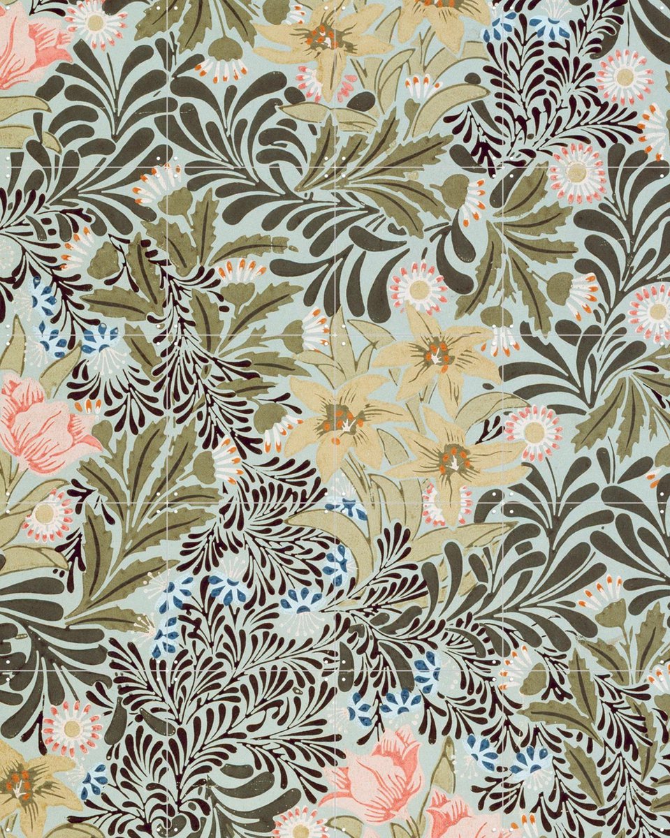 IXXI Bower, William Morris & Victoria and Albert Museum - 80 x 100 cm - Gratis ophangtool - Grote wanddecoratie en posters - Vintage, Ornamenteel