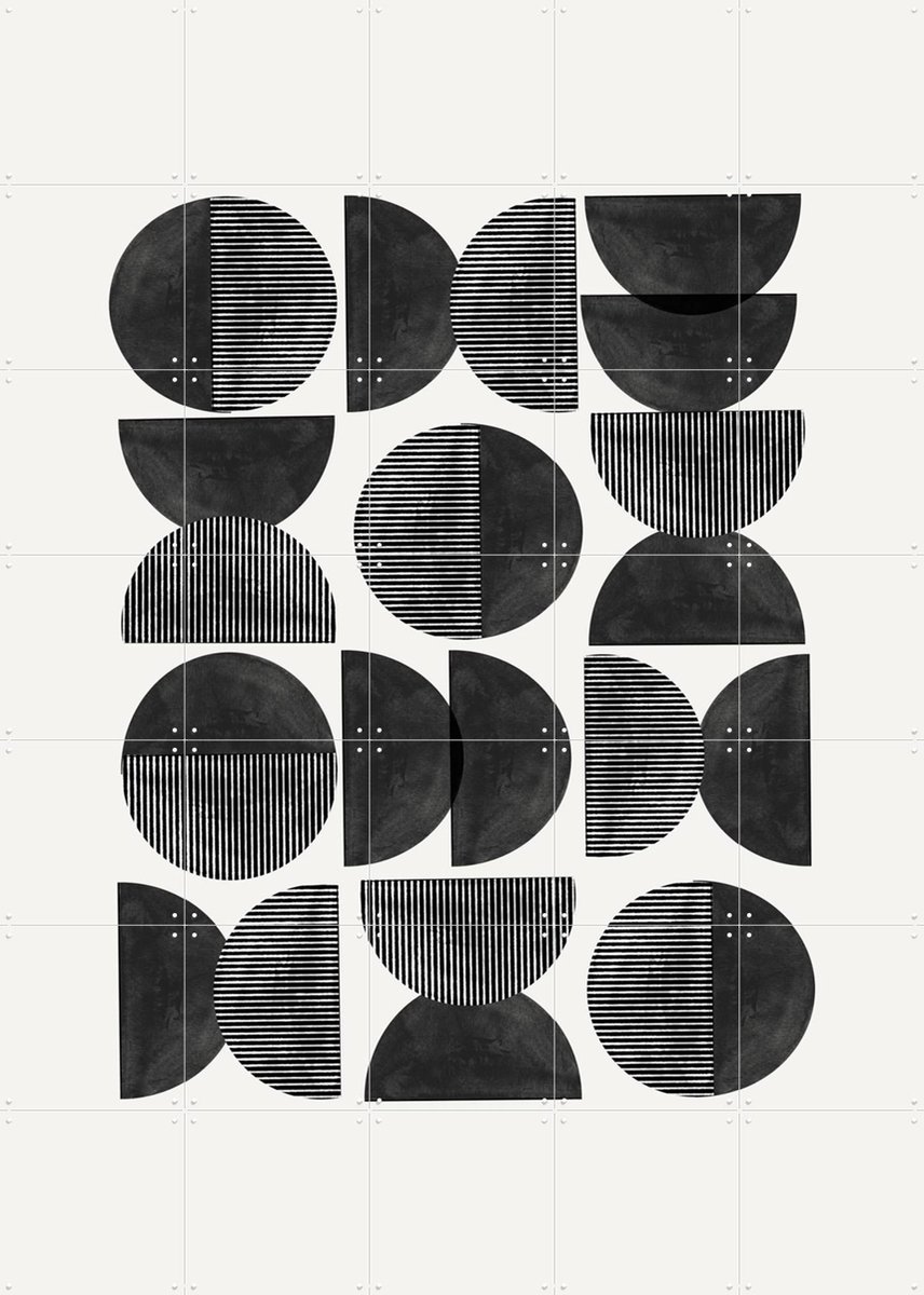 IXXI Midcentury Geometric, The Miuus Studio & Various - 100 x 140 cm - Gratis ophangtool - Grote wanddecoratie en posters - Abstract, Grafisch