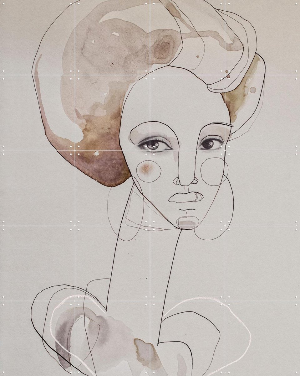 IXXI Poet, Lemholt N' Bergman - 80 x 100 cm - Gratis ophangtool - Grote wanddecoratie en posters - Line art, Illustraties, Aquarel, Abstract