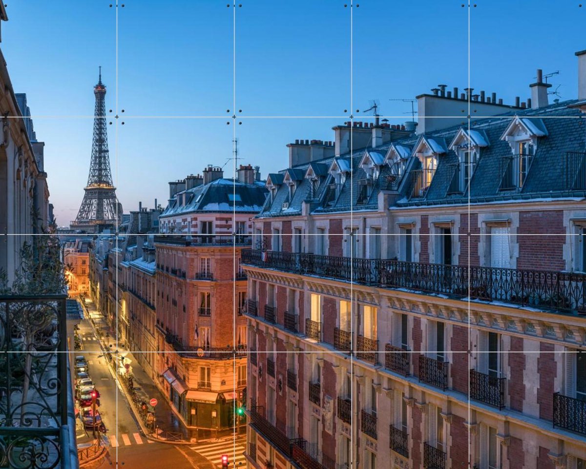 IXXI Balcony with Eiffel Tower view, Paris, France, Jan Becke - 100 x 80 cm - Gratis ophangtool - Grote wanddecoratie en posters - Fotografie