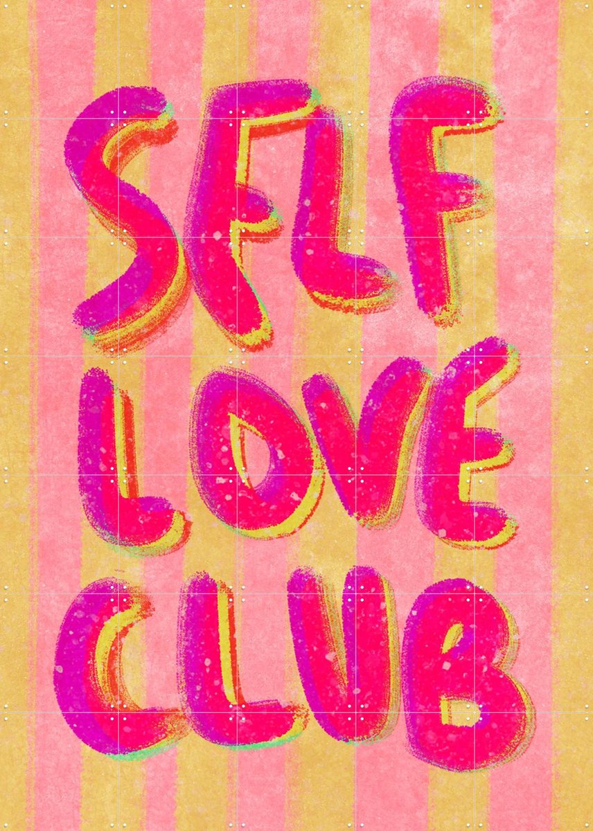 IXXI Self Love Club, Raissa Oltmanns - 100 x 140 cm - Gratis ophangtool - Grote wanddecoratie en posters - Pop art, Digitale Kunst, Fantasierijk