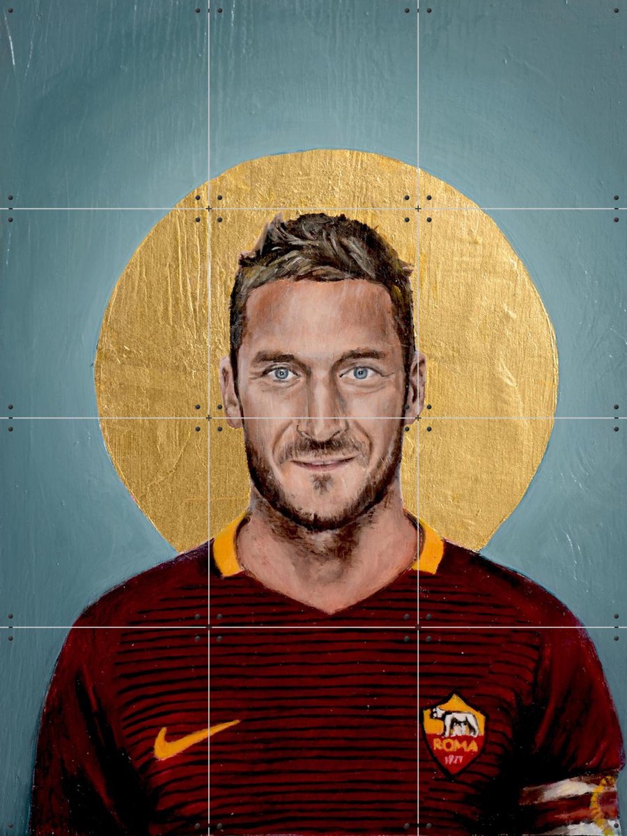 IXXI Francesco Totti, David Diehl - 60 x 80 cm - Gratis ophangtool - Grote wanddecoratie en posters - Olieverf, Kleurrijk, Grafisch Ontwerp, Mancave