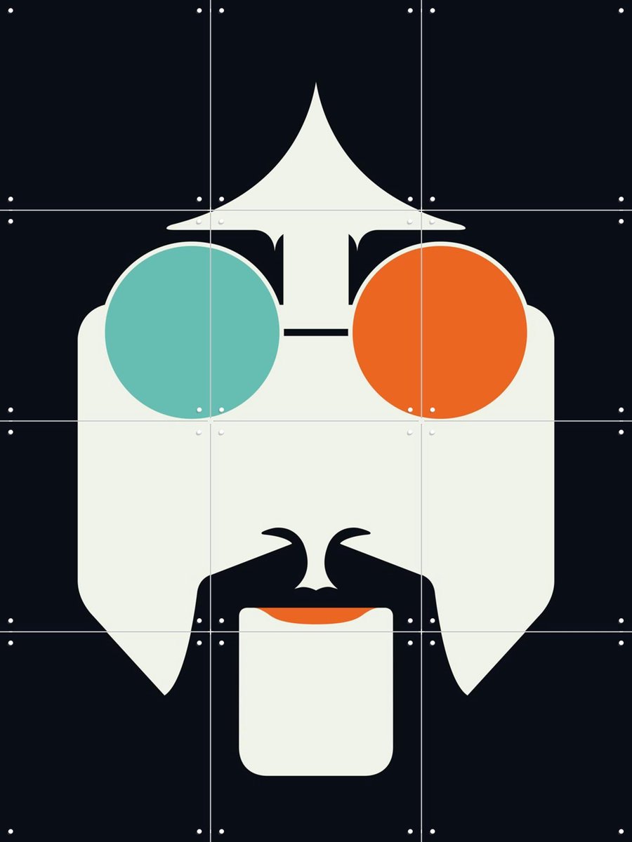 IXXI Lennon, Bo Lundberg - 60 x 80 cm - Gratis ophangtool - Grote wanddecoratie en posters - Grafisch Ontwerp, Vintage, Illustraties, Cartoonesk