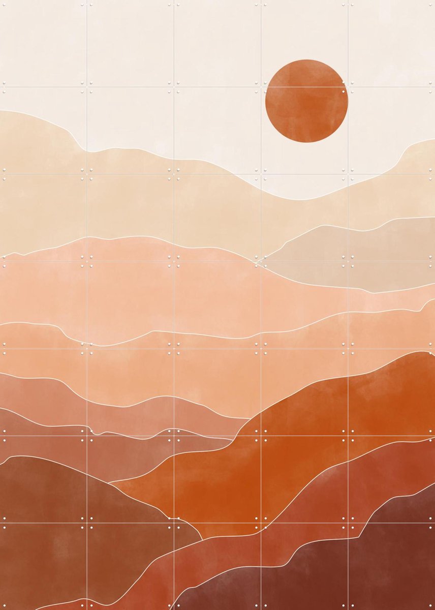 IXXI Desert Sun Rise, Elena Ristova & Various - 100 x 140 cm - Gratis ophangtool - Grote wanddecoratie en posters - Abstract, Woonkamer, Slaapkamer