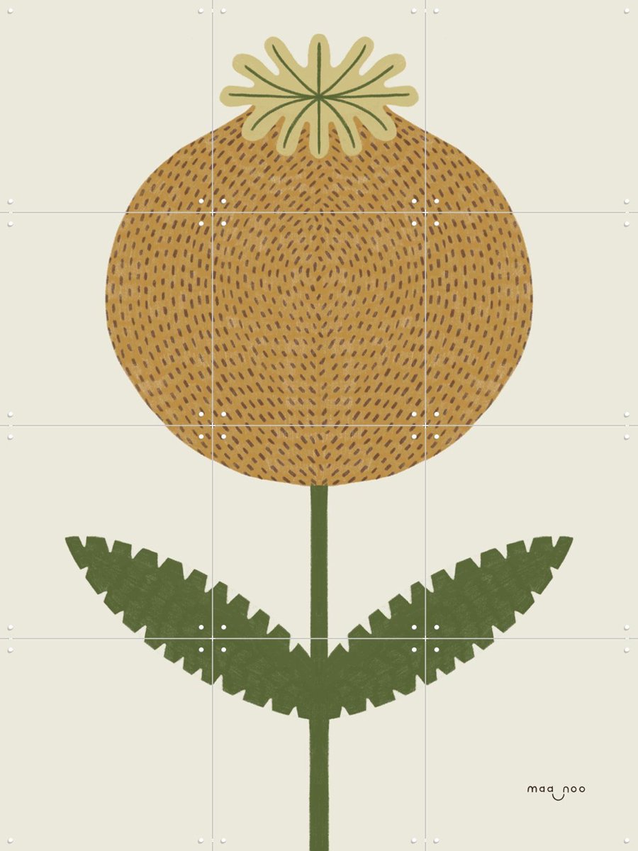 IXXI Poppy, Maa-noo - 60 x 80 cm - Gratis ophangtool - Grote wanddecoratie en posters - Grafisch Ontwerp, Illustraties, Minimalisme, Speels
