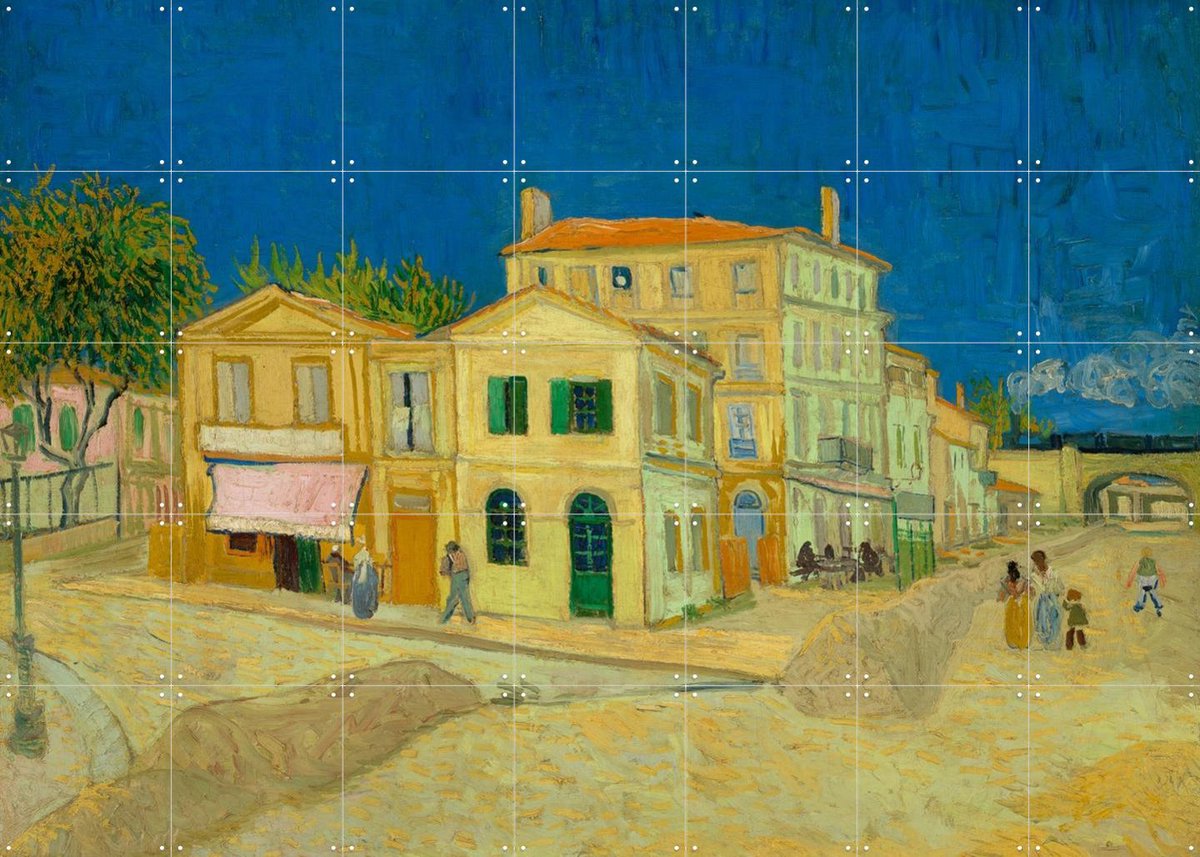 IXXI Het gele huis (1888), Vincent van Gogh (1853 - 1890) & Van Gogh Museum - 140 x 100 cm - Gratis ophangtool - Grote wanddecoratie en posters -