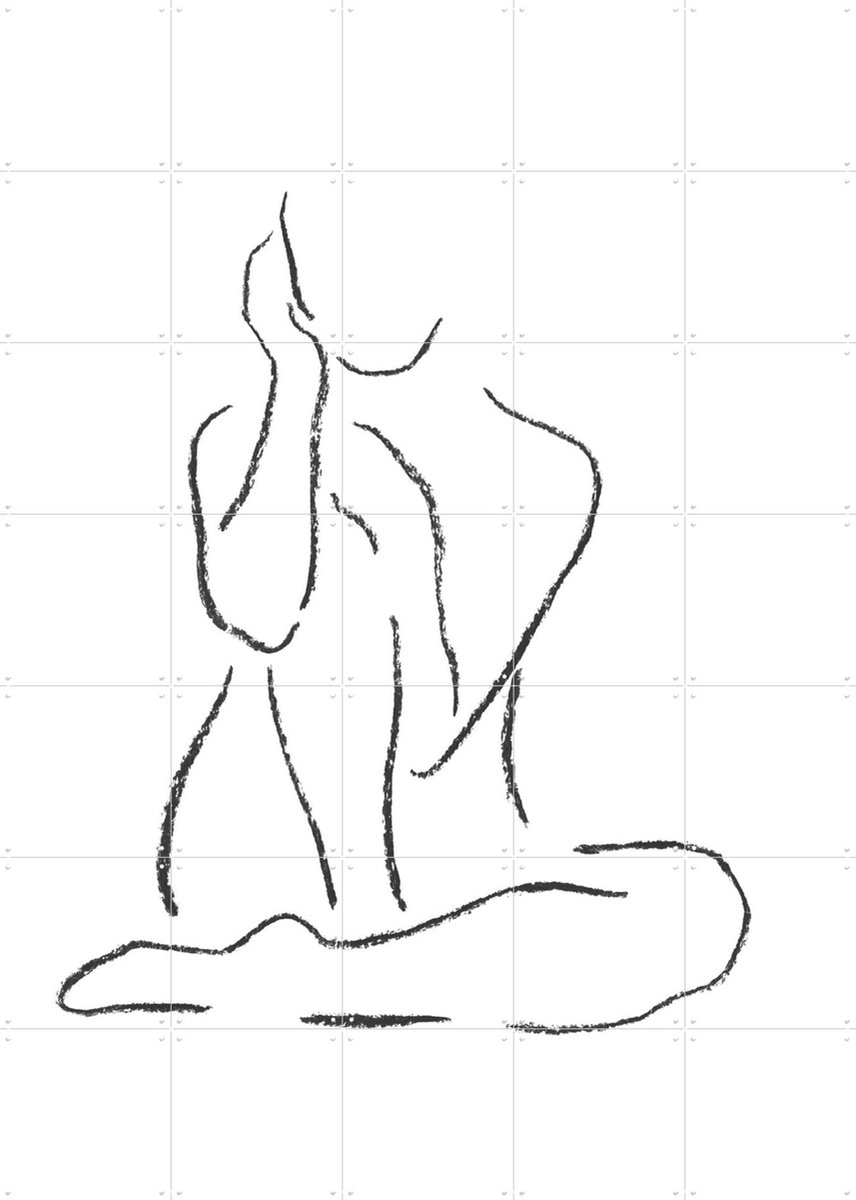 IXXI Full of Confidence, Natalie Bruns - 100 x 140 cm - Gratis ophangtool - Grote wanddecoratie en posters - Minimalisme, Line art, Slaapkamer