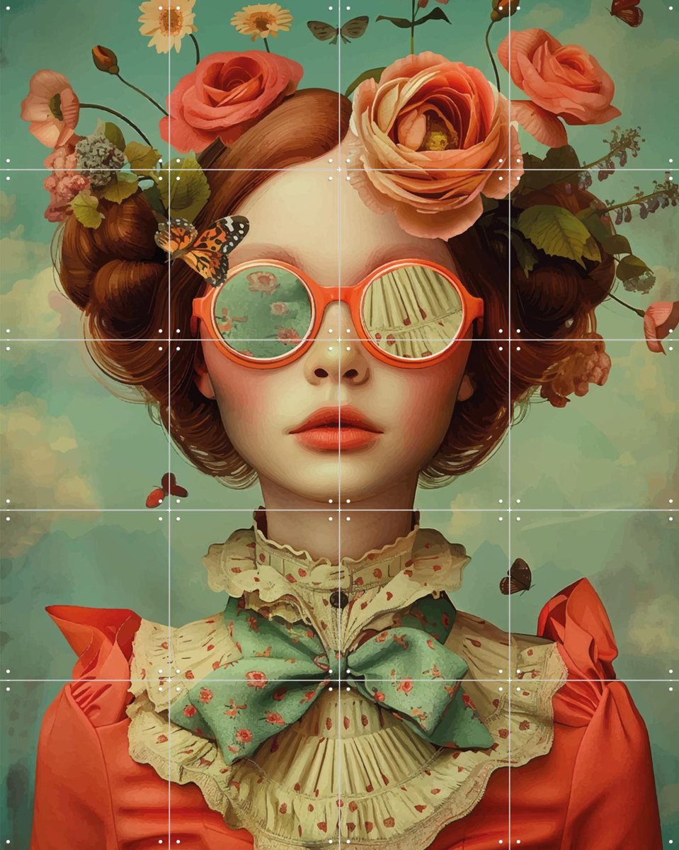 IXXI June, Mirjam Duizendstra - 80 x 100 cm - Gratis ophangtool - Grote wanddecoratie en posters - Surrealisme, Illustraties, Speels, Fantasierijk