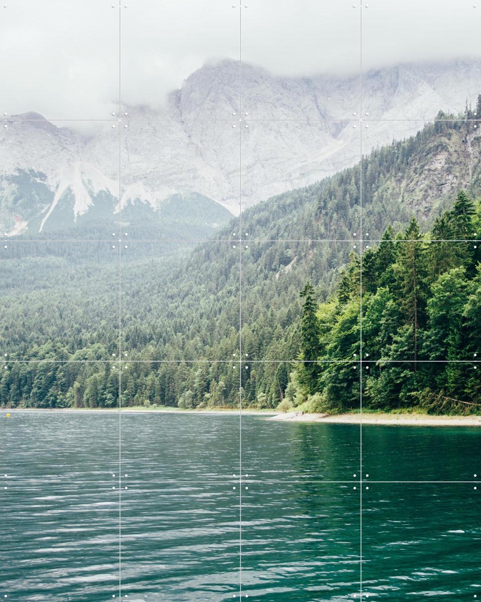 IXXI Eibsee Lake, Pati Photography - 80 x 100 cm - Gratis ophangtool - Grote wanddecoratie en posters - Fotografie, Naturalisme, Woonkamer