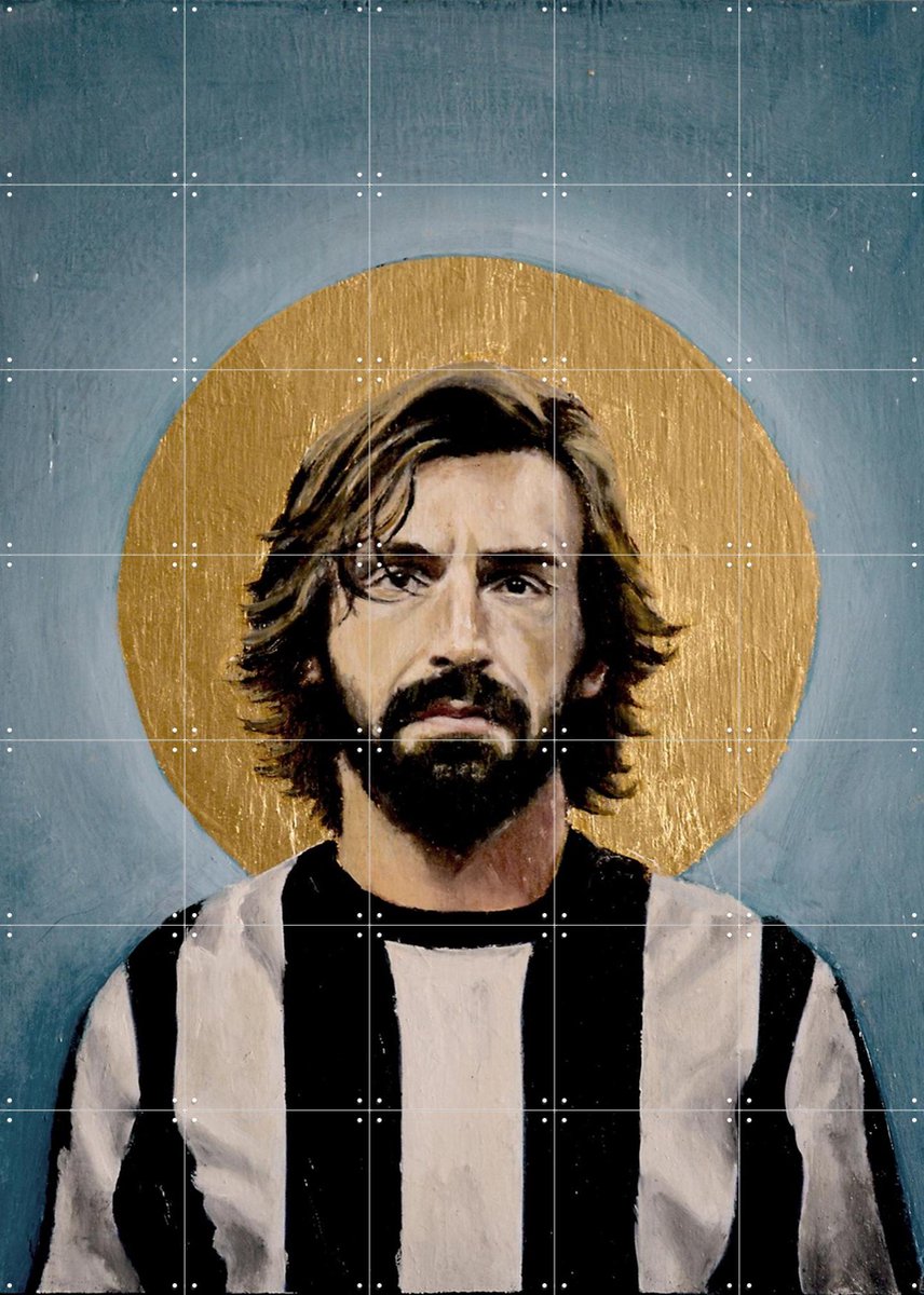 IXXI Andrea Pirlo, David Diehl - 100 x 140 cm - Gratis ophangtool - Grote wanddecoratie en posters - Kleurrijk, Olieverf, Illustraties, Mancave