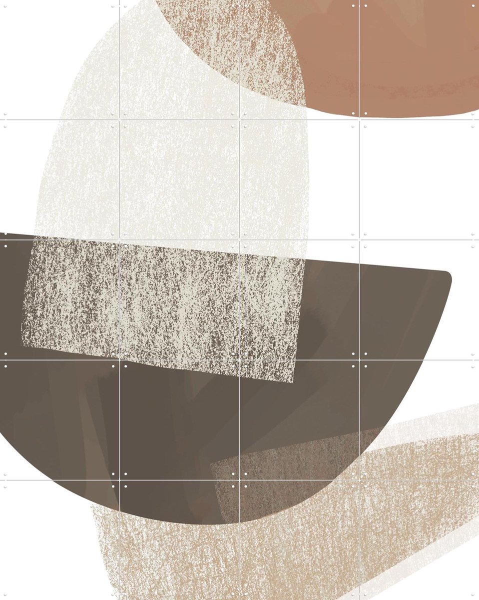IXXI Earth Tone Geometric Art, Melloi Art & Various - 80 x 100 cm - Gratis ophangtool - Grote wanddecoratie en posters - Abstract, Illustraties