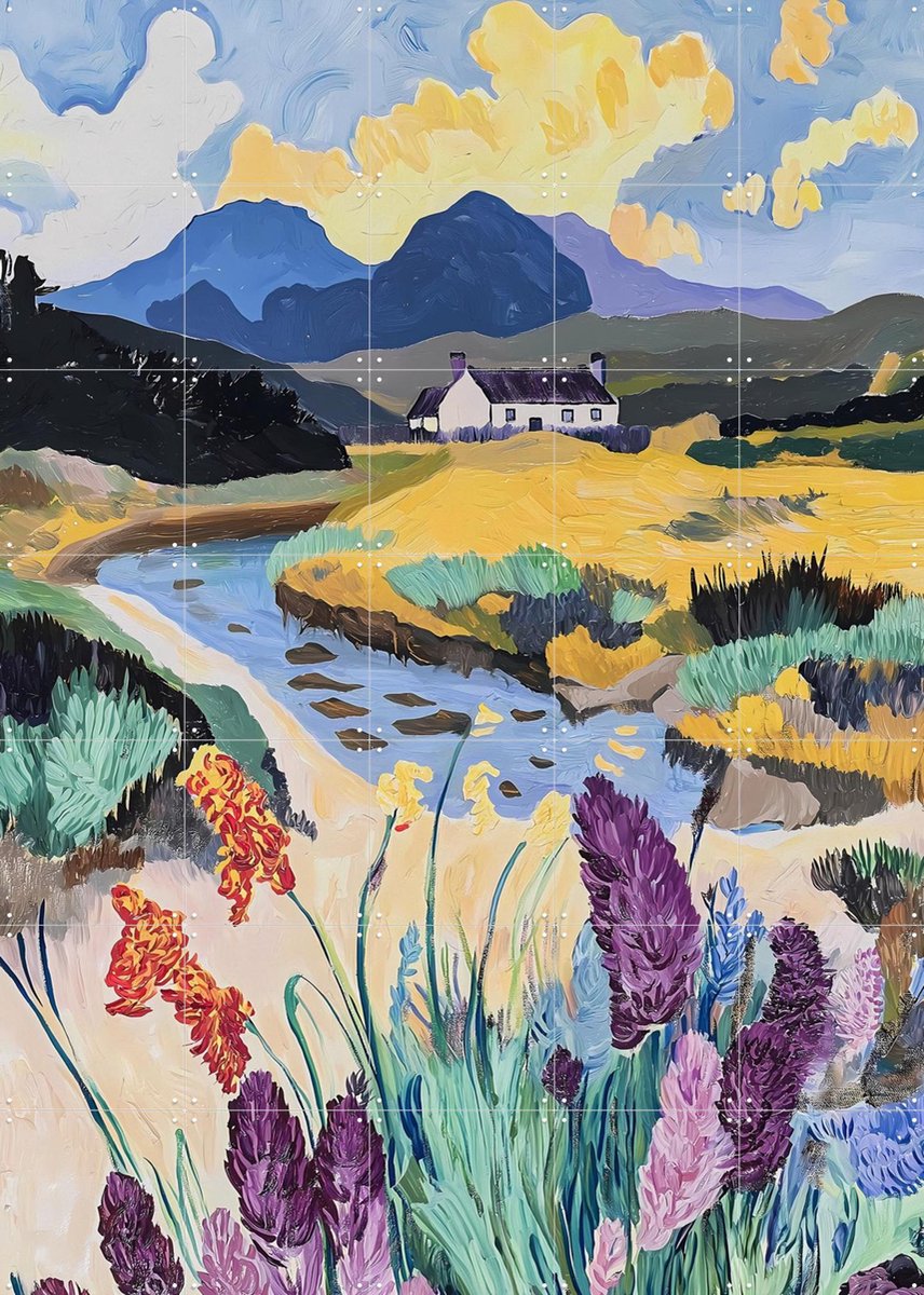 IXXI Gaelic Gold, Artclaud - 100 x 140 cm - Gratis ophangtool - Grote wanddecoratie en posters - Kleurrijk, Olieverf, Eetkamer, Studeerkamer