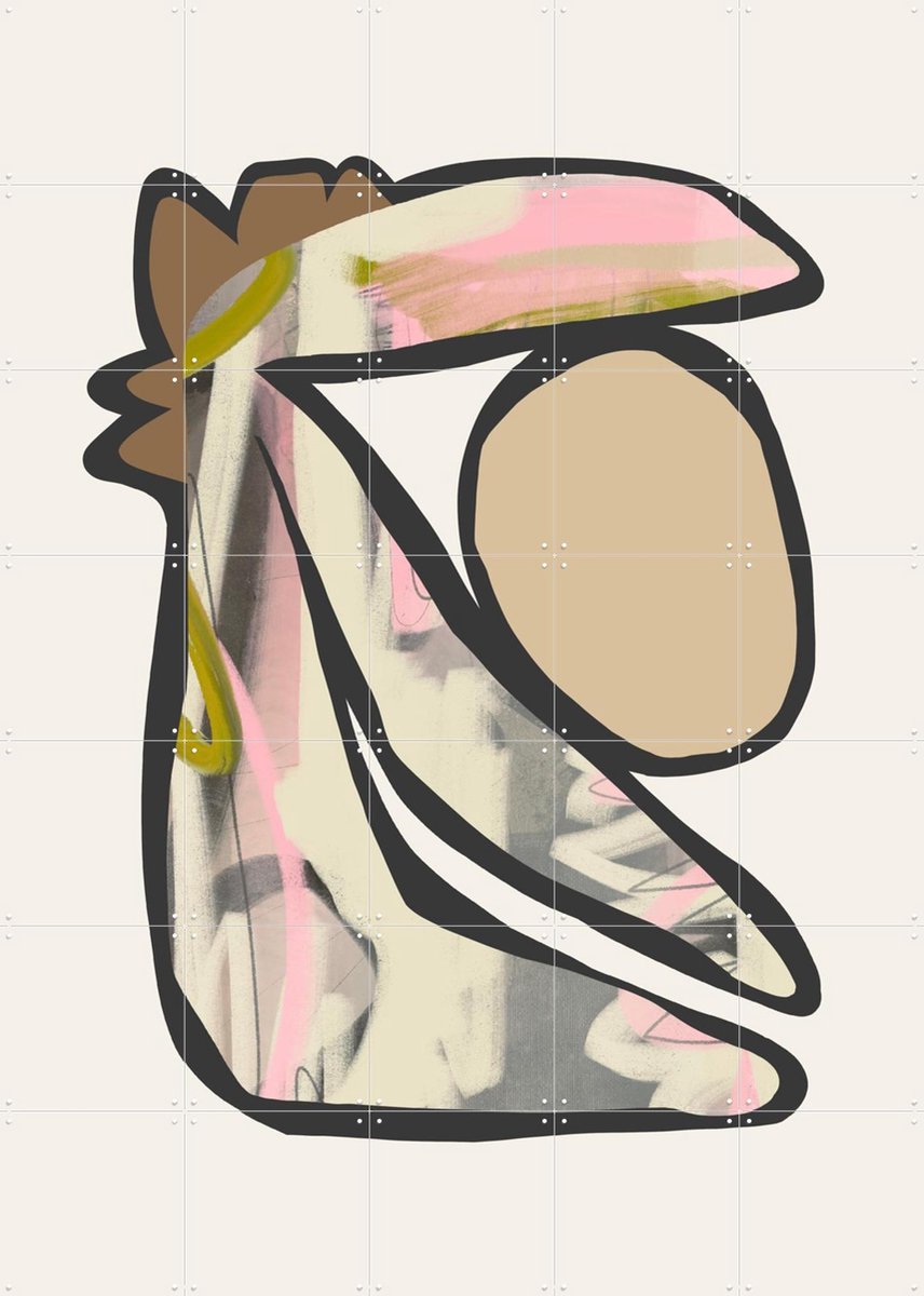 IXXI Funky Leaf II, Bohomadic Studio - 100 x 140 cm - Gratis ophangtool - Grote wanddecoratie en posters - Abstract, Illustraties, Digitale Kunst