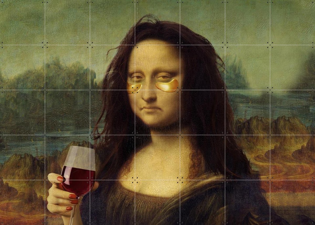 IXXI Monday Lisa, Artem Pozdniakov & Various - 140 x 100 cm - Gratis ophangtool - Grote wanddecoratie en posters - Pop art, Digitale Kunst