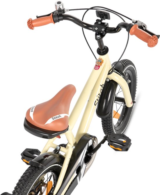 STITCH Totem Jongensfiets - 20 Inch - Kinderfiets voor 7 tot 13 Jaar - Met Zijwieltjes - Beige - Geschikt voor buitenactiviteiten in de lente van STITCH — afbeelding 3