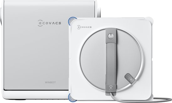 ECOVACS - WINBOT W2S OMNI EU - Automatische ruitenreinigingsrobot - ruitenreinigingsrobot met multifunctioneel station - slimme reiniging van rand tot rand met TruEdge™ - opladen bij gebruik - watersproeier met 3 koppen - beveiliging op 12 niveaus