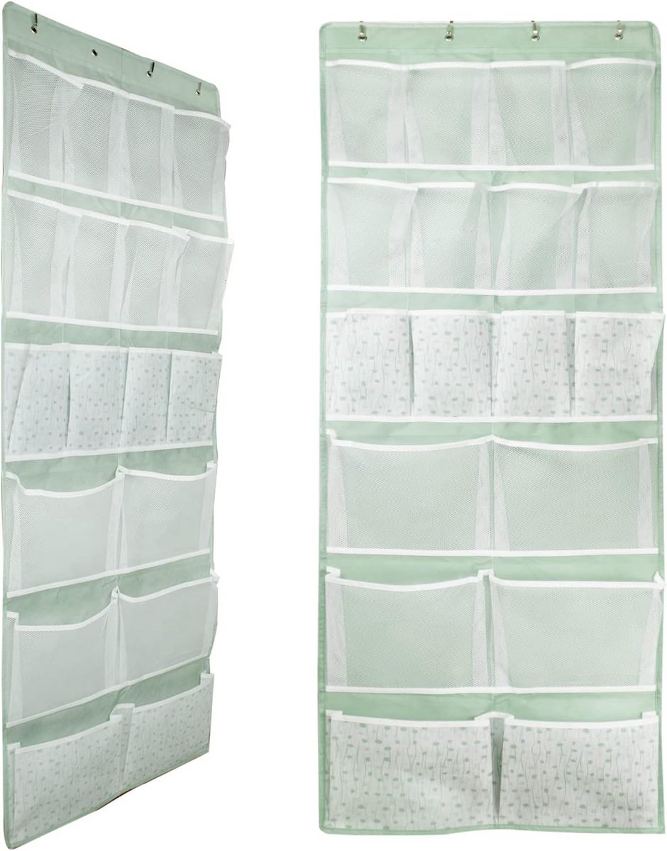 Opbergorganizer Deur - Opknoping Caddy - Snel Opbergen - 18 Grote Zakken - 53 x 156 cm - Groen