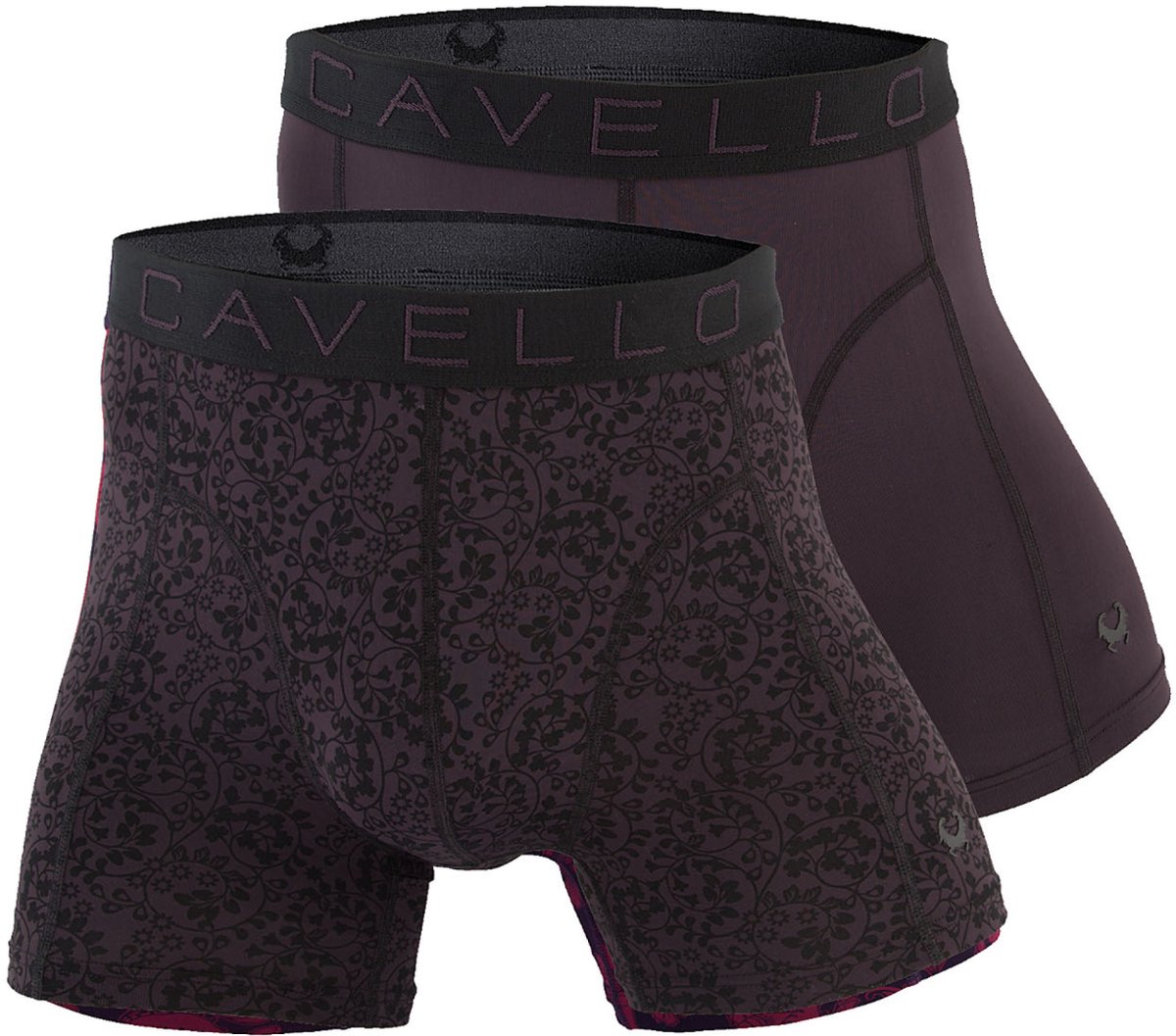 Cavello Microfiber Boxershorts 2-pack Paars/Zwart