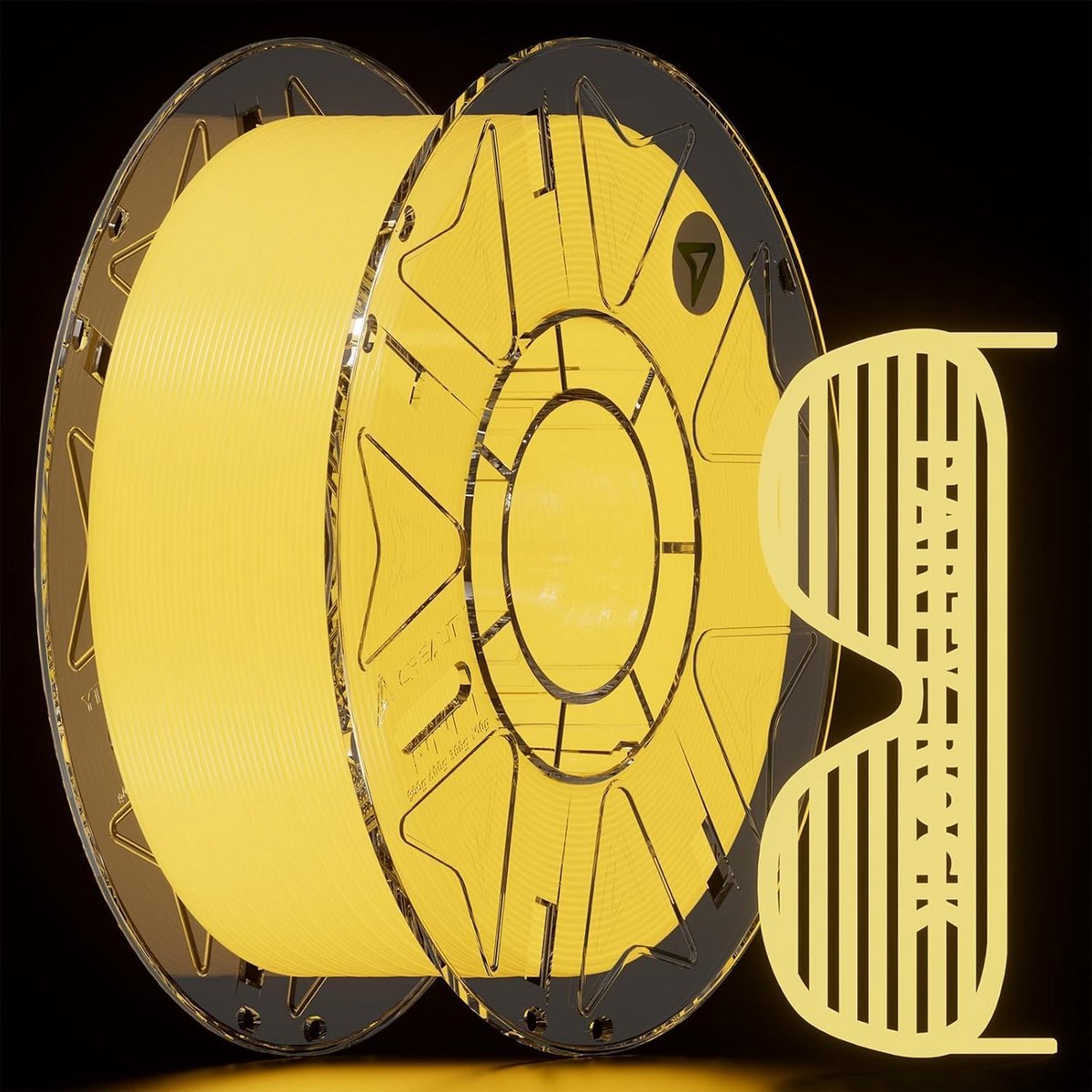 3D Print Filament - Lichtgevend PLA - Creatief Ontwerpen - Hoge Snelheid Printen - 1 KG - Geel