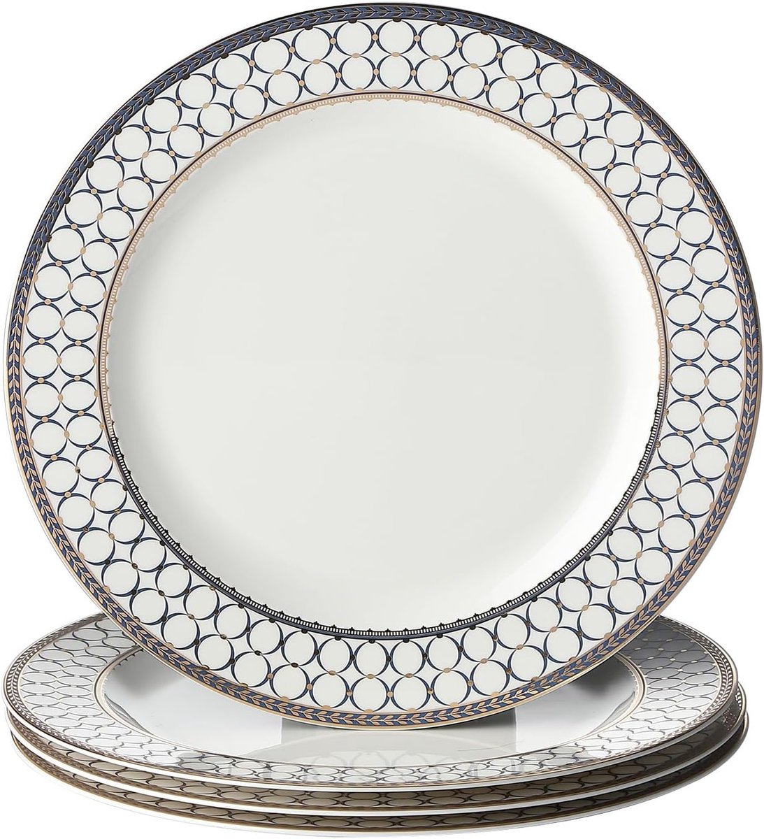 Diner Borden Set - Eetborden Rond - Moderne Keuken - Set van Vier - 25cm Diameter