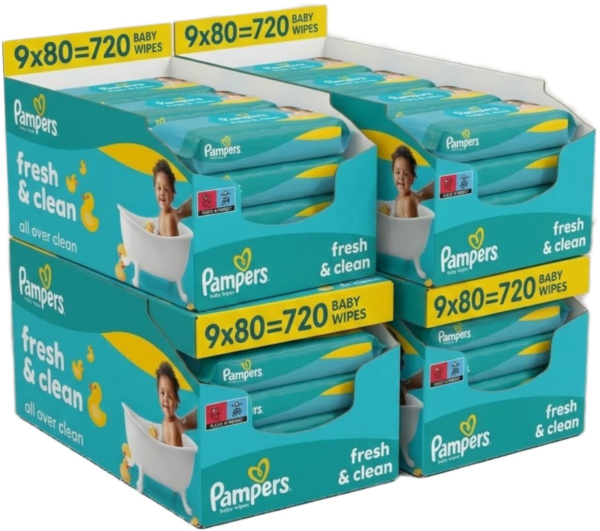 Pampers - Fresh & Clean Babydoekjes - 36 x 80 = 2880 babydoekjes - MEGA Deal
