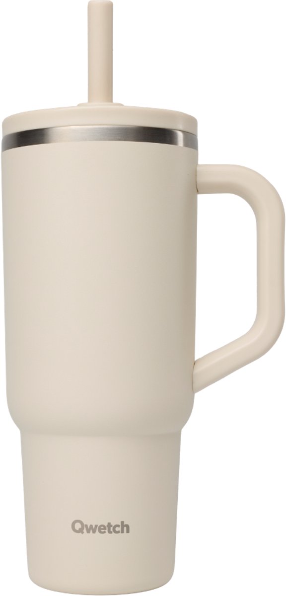 Qwetch - Isothermische Travel Cup waterdichte dop - Matt Zand- 900ml