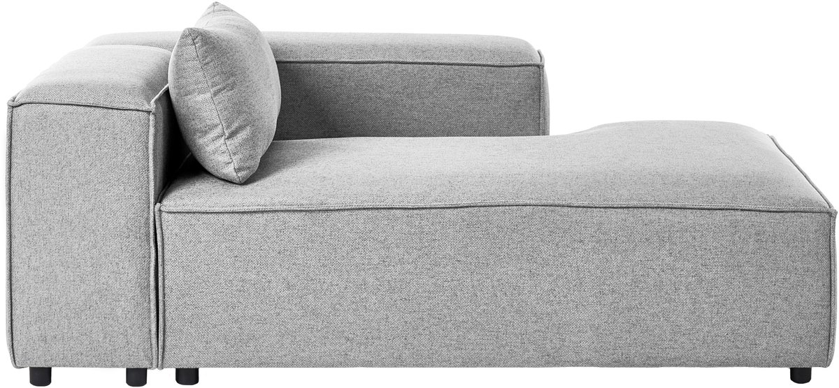 BRANDE - Chaise longue - Grijs - Linkszijdig - Polyester