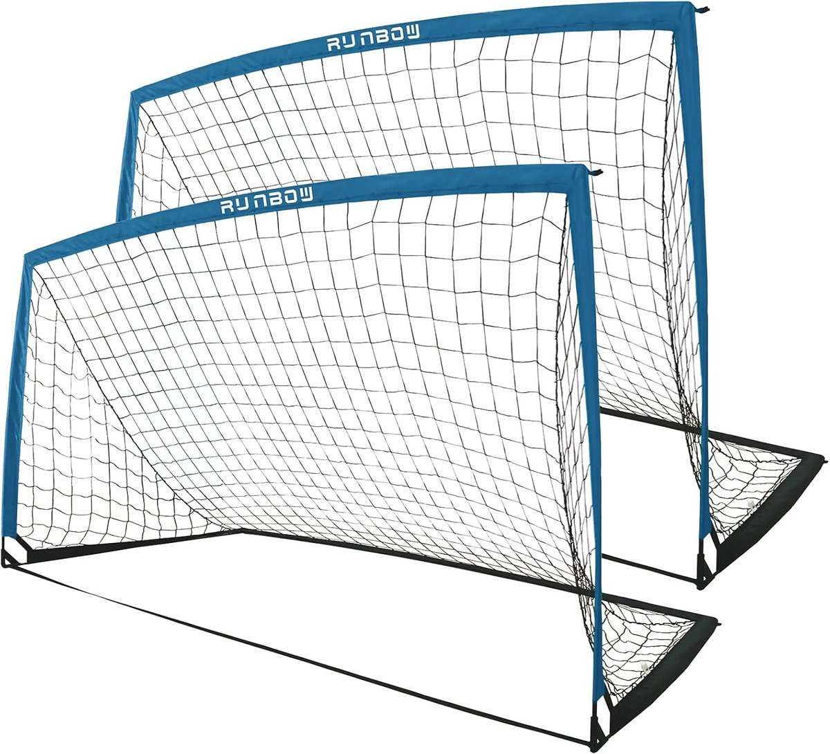 Kindervoetbaldoel - Oefennet - Achtertuin Training - Draagbaar Ontwerp - 274 x 152 cm - Grijsblauw