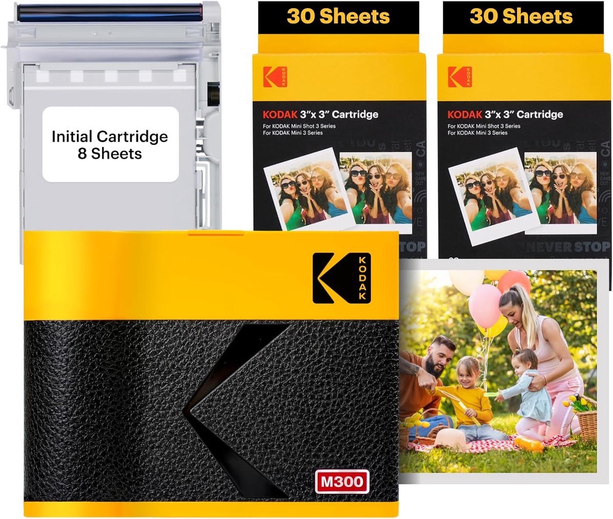 Mobiele Fotoprinter - Mini Printer - Direct Printen - 4PASS Technologie - 7.5x7.5cm Foto's - Geel
