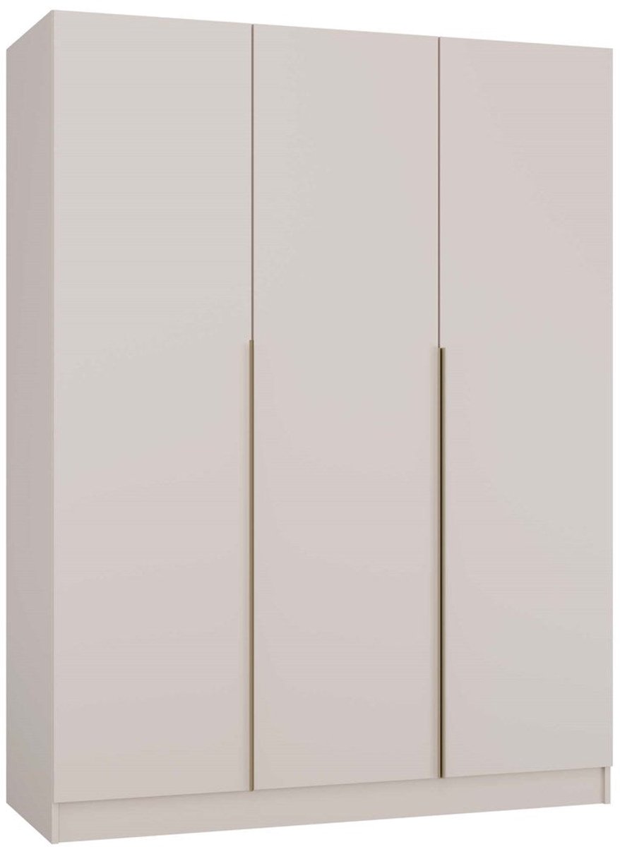 Grote SENSO 3D Kledingkast met 3 Deuren en Gouden Handgrepen | Kleur: Kasjmier | 150x200x56,5 cm