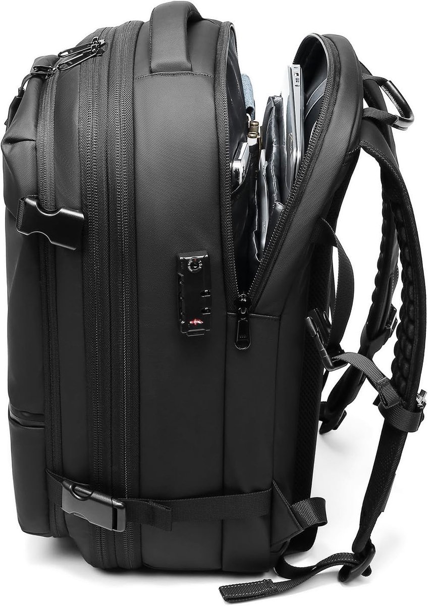 Vacuüm Rugzak - Reis Backpack - Ruimte Besparen - Uitbreidbaar 25-60L - 49 x 32 x 15cm - Zwart