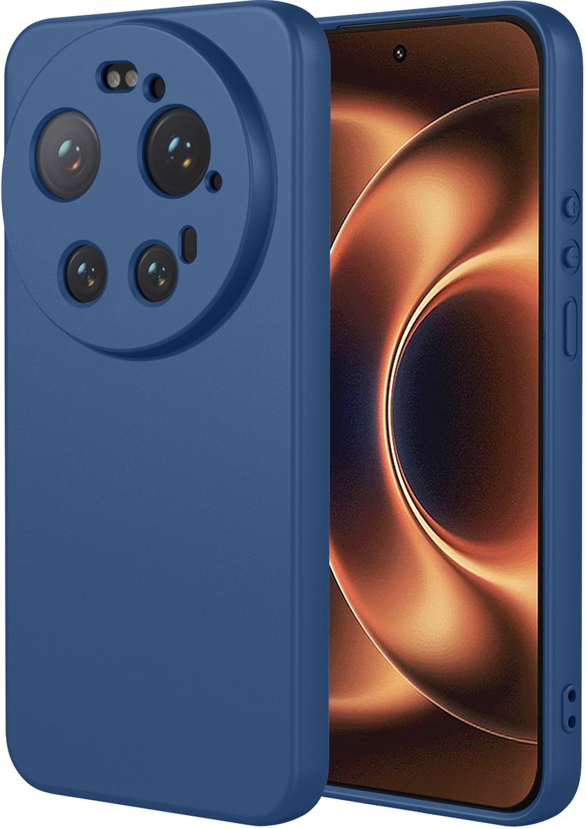 MobyDefend Hoesje - Geschikt voor Xiaomi 17 Ultra - Matte Siliconen Backcover - Blauw