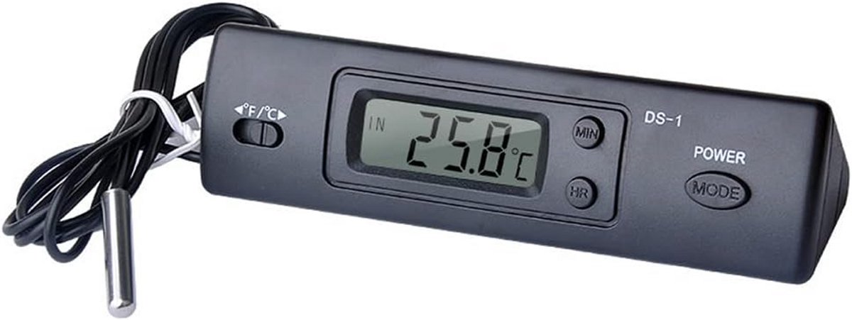 Digitale Temperatuur Meter - Dubbele Sonde Thermometer - Koelkast Aquarium - Bedraad LCD Display