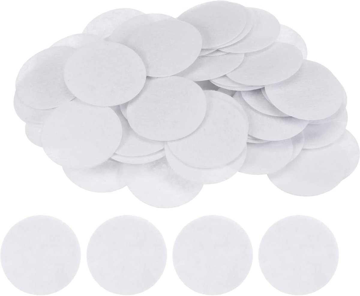 Vilten Cirkels - Vilt Pads - Handwerk Projecten - Uniform Gesneden - 40 mm Doorsnede - Wit