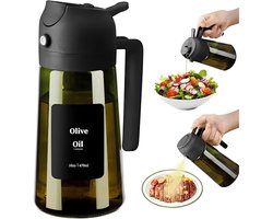 olijfolie dispenser – olie sprayer - oliefles – 16 oz / 470 ml – Oliegieter – Voor in de keuken – Kunststof – Groen