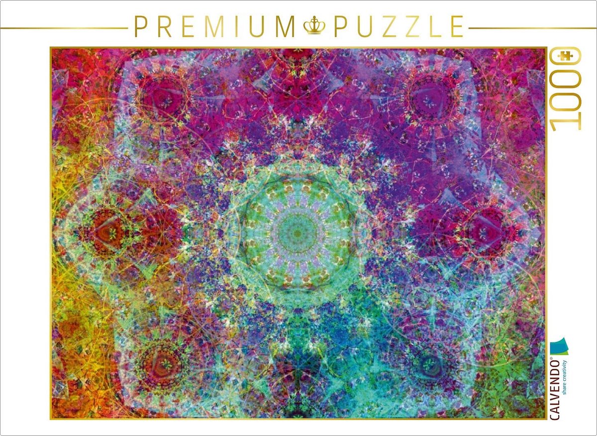 Foto Puzzel - Legpuzzel 1000 - Ontspanning Thuis - Levendige Mandala - 64x48 cm - Veelkleurig