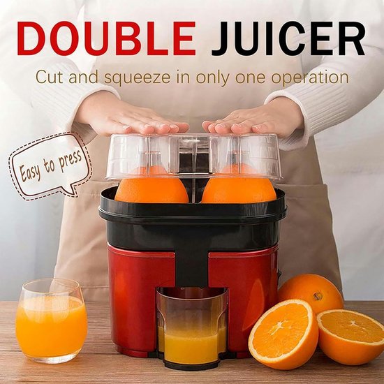 Elektrische Citruspers - Sapcentrifuge Machine - Verse Sappen Maken - Dubbele Perskop - 90W Vermogen — afbeelding 2